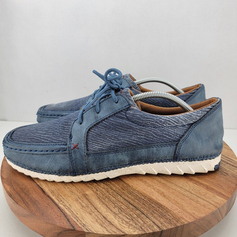 Twisted X Mens Size 9.5 Blue Zero-X Moc Toe Lace Up Sneakers MZX0008